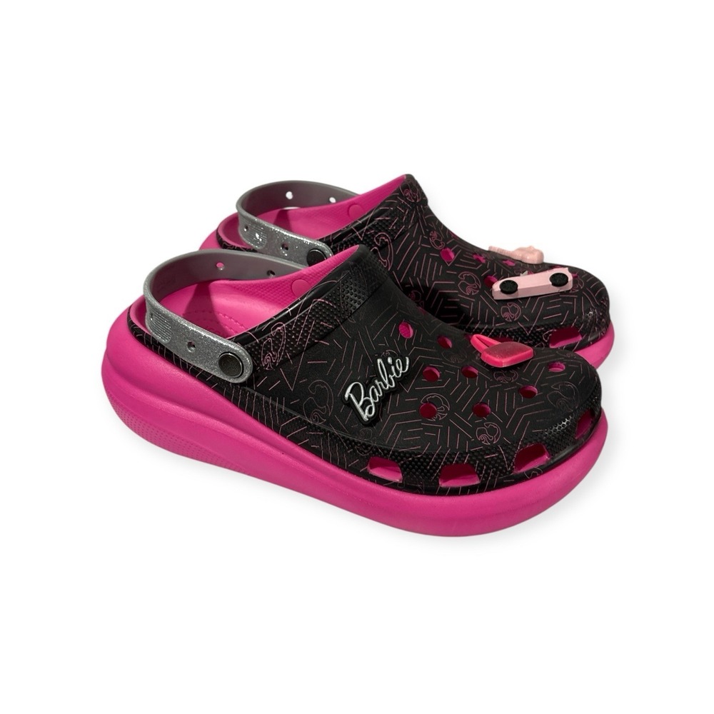Crocs Barbie Movie Crush Clog Hot Pink Black Platform Iconic M 13 W 15